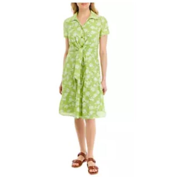 Perceptions New York Women Short Sleeve Floral Fit+ Flare Dress NWT - Picture 1 of 10